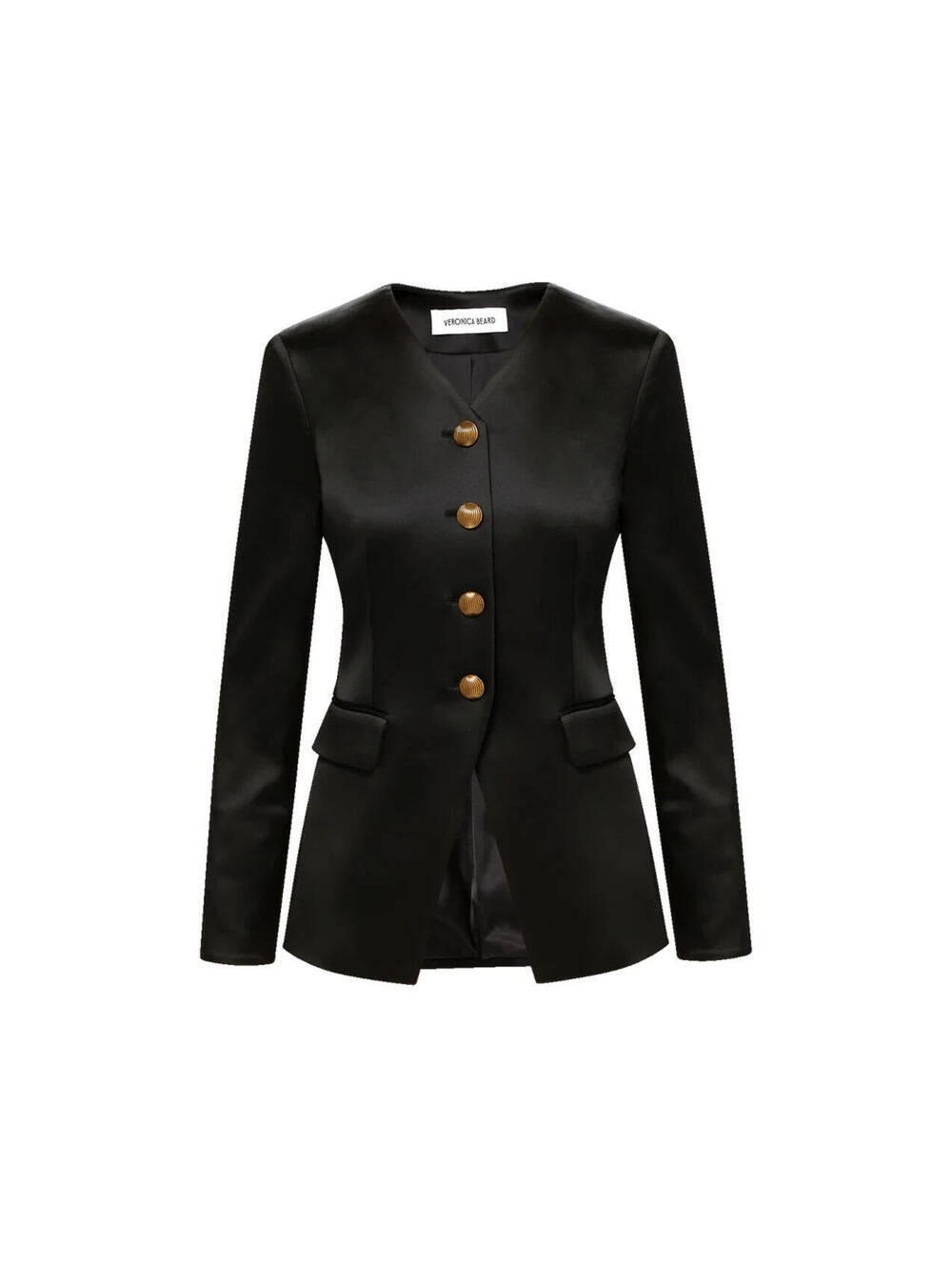 NEW, VERONICA BEARD Cynthia Satin Tailored Jacket in Black Sz 6 #SJ2275